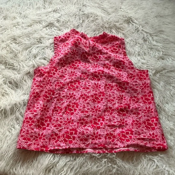 NWT J Crew Printed Linen-blend Ruffleneck Top - Picture 4 of 4